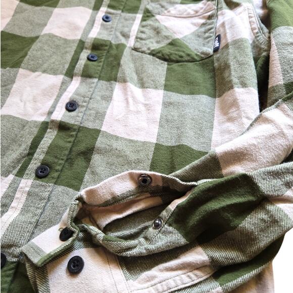 Neff | Green & Cream Button Down Flannel | Size M - Picture 3 of 5